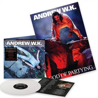 Andrew W.K. God Is Partying (Parental Advisory Explicit Lyrics, Colored Vinyl, White, Poster) - Vinyl