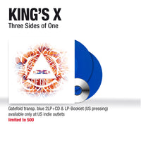 King's X Three Sides Of One (Gatefold LP Jacket, Booklet, With CD, Clear Vinyl, Blue) - Vinyl