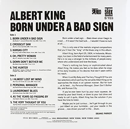 Albert King Born Under A Bad Sign (180 Gram Vinyl) - Vinyl