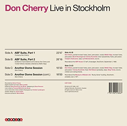 Don Cherry Don Cherry Live in Stockholm (2 Lp's) - Vinyl