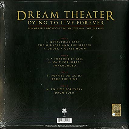 Dream Theater Dying To Live Forever: Milwaukee Summerfest 1993 Vol.1 [Import] (2 Lp's) - Vinyl