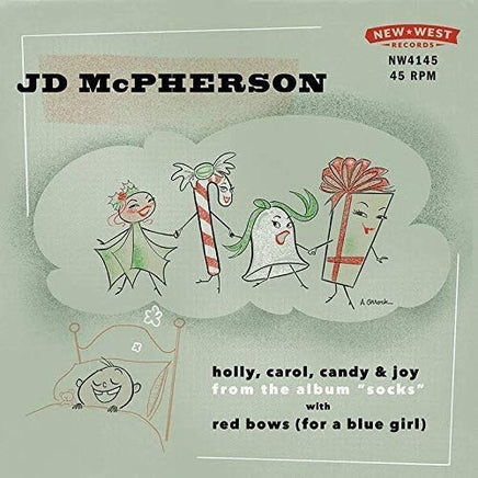 JD McPherson Holly, Carol, Candy & Joy / Red Bows (For A Blue Girl) Snow Globe Vinyl (Clear With White Splatter) RSD BF Exclusive Ltd. 1500 - Vinyl
