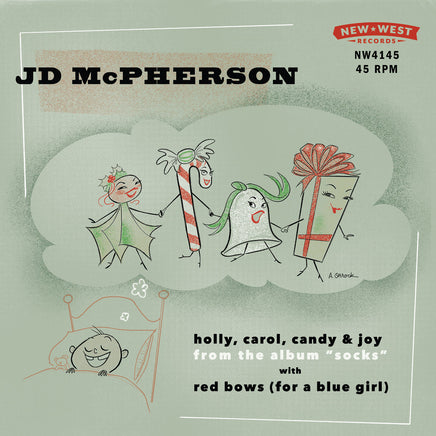 McPherson, JD Holly, Carol, Candy & Joy / Red Bows (For A Blue Girl) (SNOW GLOBE COLORED VINYL) - Vinyl