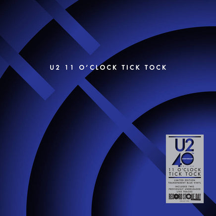 U2 11 O’Clock Tick Tock (40th Anniversary) [Transparent Blue 12" Single] - Vinyl
