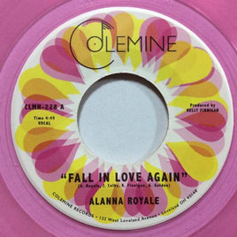 Alanna Royale Fall In Love Again - Transparent Pink (Clear Vinyl, Pink) (7" Single) - Vinyl