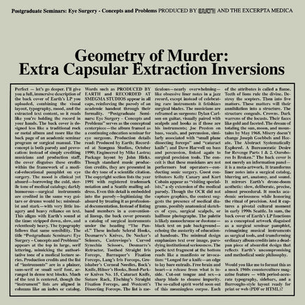 Earth X Black Noi$E Geometry Of Murder: Extra Capsular Extraction Inversions (Crystal Clear Vinyl) - Vinyl