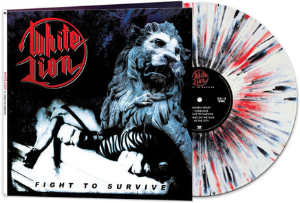 White Lion Fight To Survive - WHITE/ BLACK/ RED SPLATTER - Vinyl